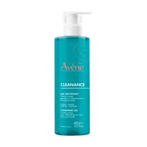 Avène Cleanance Gel Nettoyant, visuel relevé sur la page fabricant