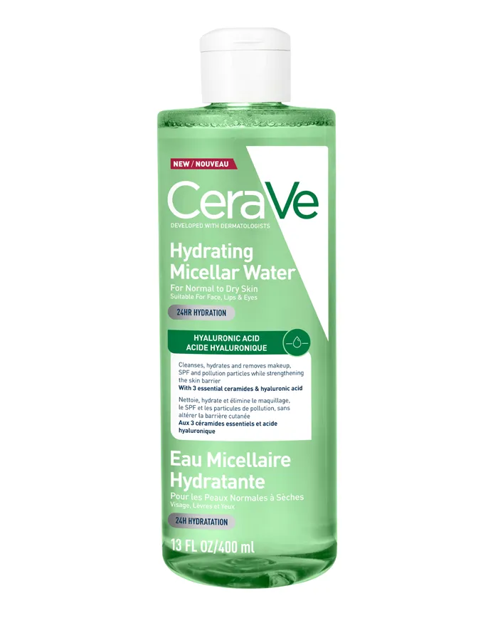 CeraVe Eau Micellaire Hydratante, visuel relevé sur la page fabricant