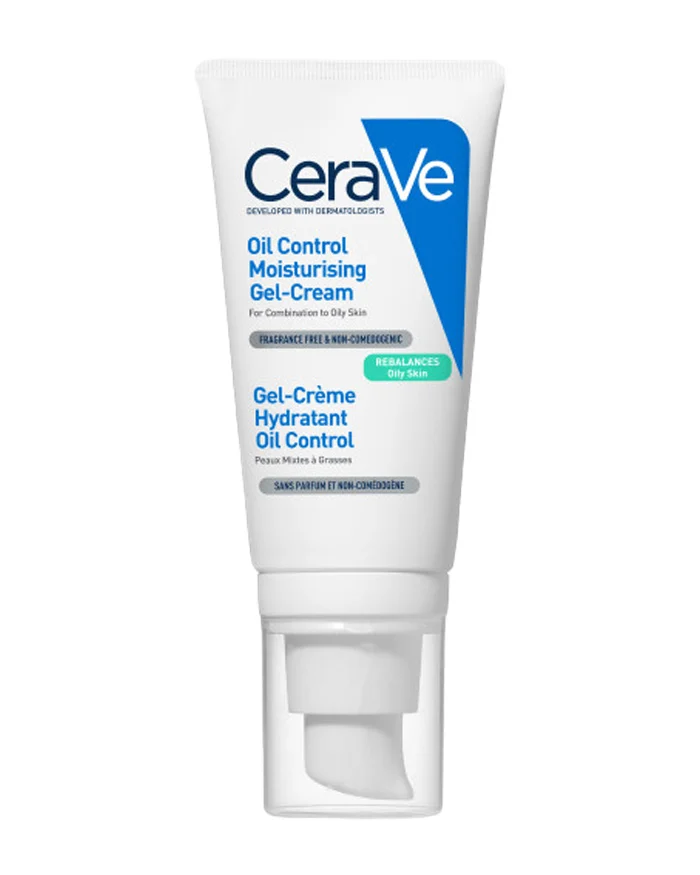 CeraVe Gel-Crème Hydratant Oil Control Visage, visuel relevé sur la page fabricant