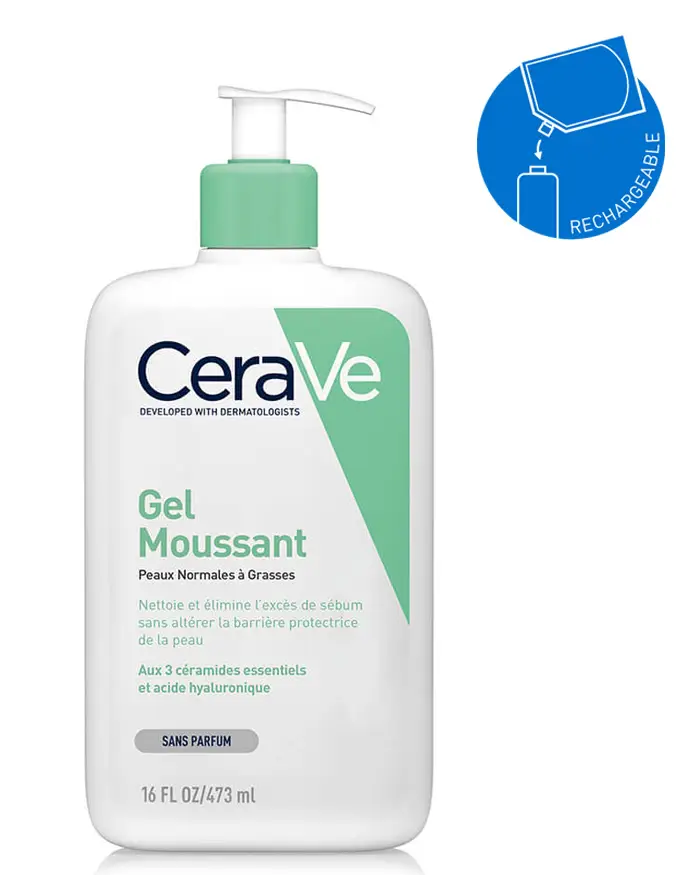CeraVe Gel Moussant, visuel relevé sur la page fabricant