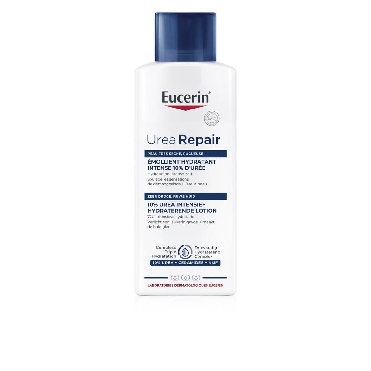 Eucerin UreaRepair Émollient 10 % d’Urée, visuel relevé sur la page fabricant