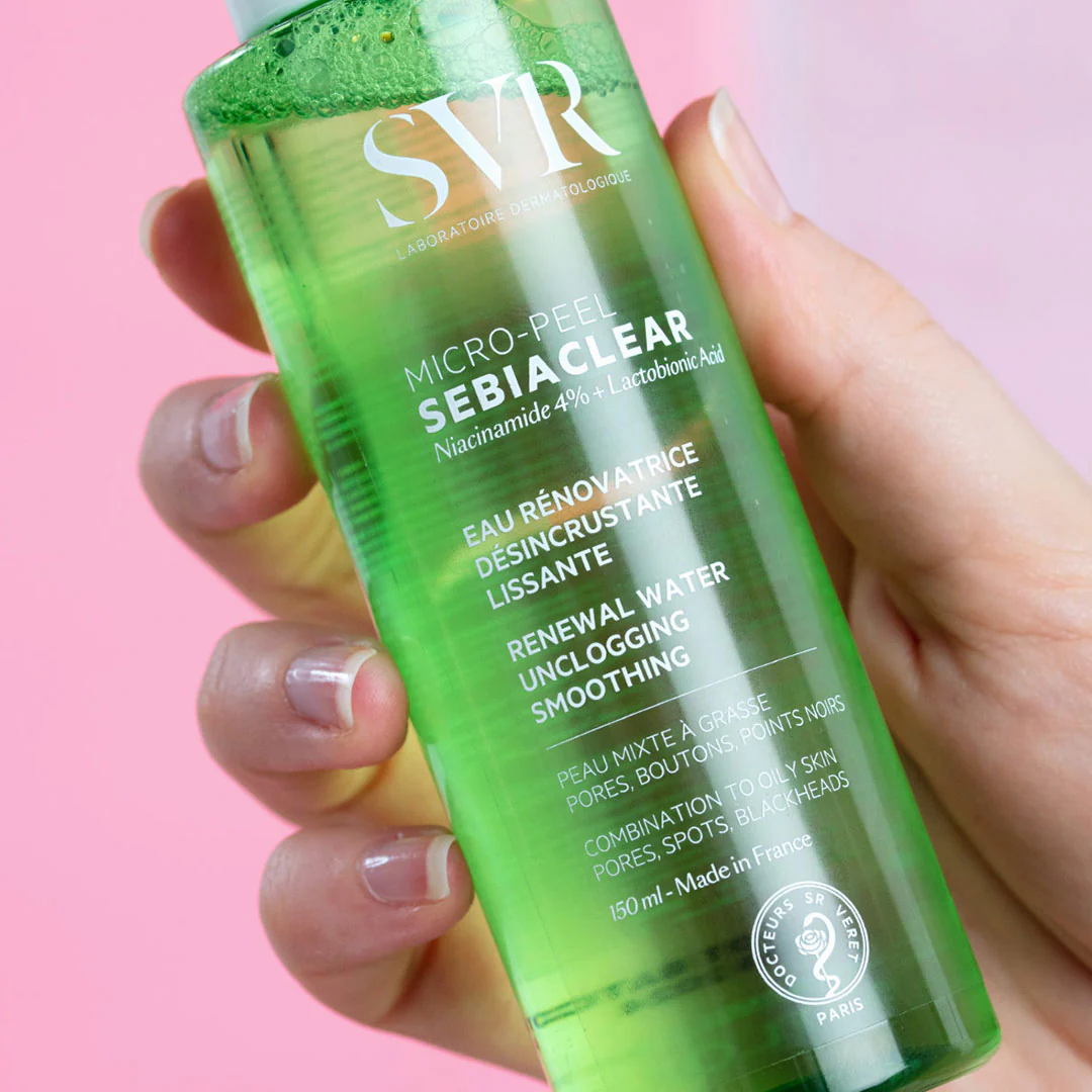 SVR Sebiaclear Micro-Peel, visuel relevé sur la page fabricant